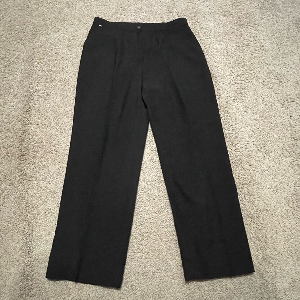 Black Dress Pants with Straight-Leg Design